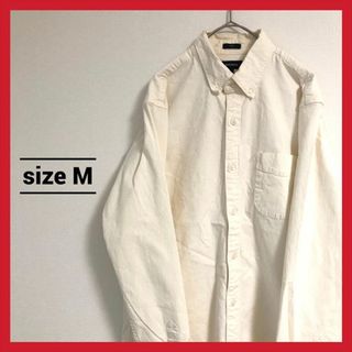 90s 古着 ノーブランド 長袖シャツ トップス アイボリー M (シャツ)