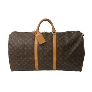 ルイヴィトン(LOUIS VUITTON)のLOUIS VUITTON ルイ ヴィトン キーポル60 ボストンバッグ M41412 モノグラム ブラウン PVC ヌメ革 レザー 良品 中古 62802(ボストンバッグ)