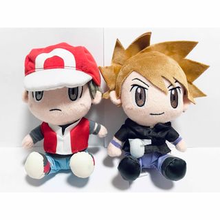 ポケモン(ポケモン)のポケセン Pokemon Trainers ぬいぐるみ レッド グリーン 2点(ぬいぐるみ)