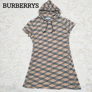 バーバリー(BURBERRY)のBURBERRYS　バーバリー　フード付ひざ丈ワンピース　ノバチェック　150(ワンピース)