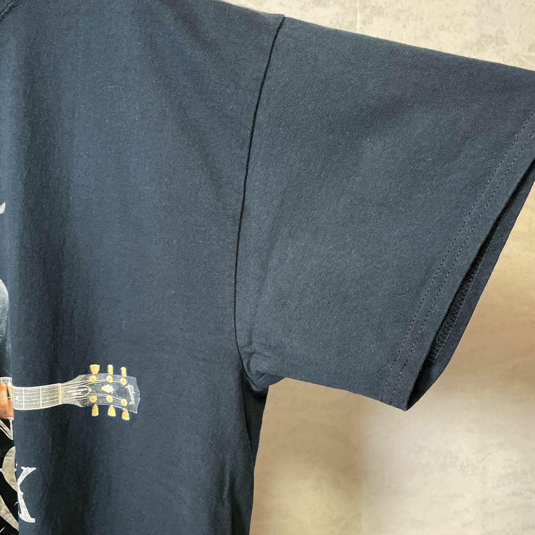 MUSIC TEE(ミュージックティー)のミュージックＴシャツ　バンドＴ　オーバーサイズＸＬ　黒ブラック　半袖Ｔシャツ古着 メンズのトップス(Tシャツ/カットソー(半袖/袖なし))の商品写真