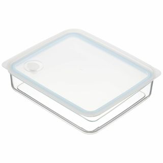 サイズ:Lパール金属 Easy Clean 浅型 密閉 保存容器 L ブルー