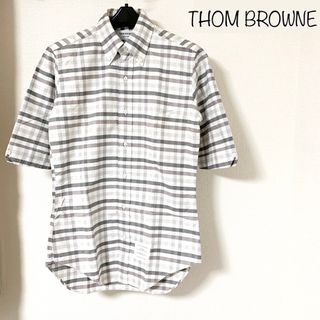 トムブラウン(THOM BROWNE)のTHOM BROWNE チェック柄 ボタンダウン 半袖シャツ USA製 サイズ0(シャツ)