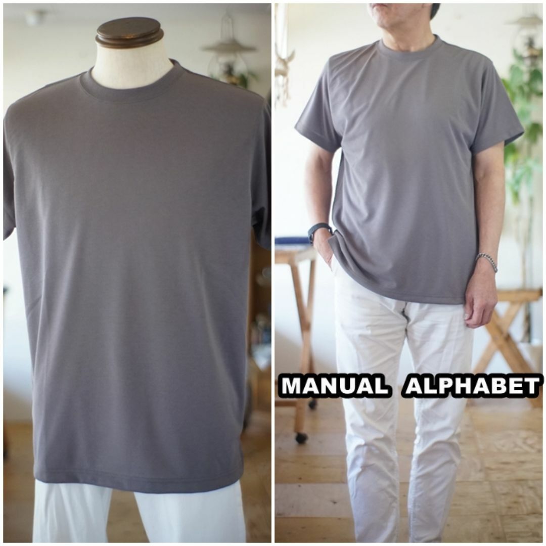 MANUAL ALPHABET(マニュアルアルファベット)のmanualalphabet マニュアルアルファベット　半袖クルーネックT　L メンズのトップス(Tシャツ/カットソー(半袖/袖なし))の商品写真