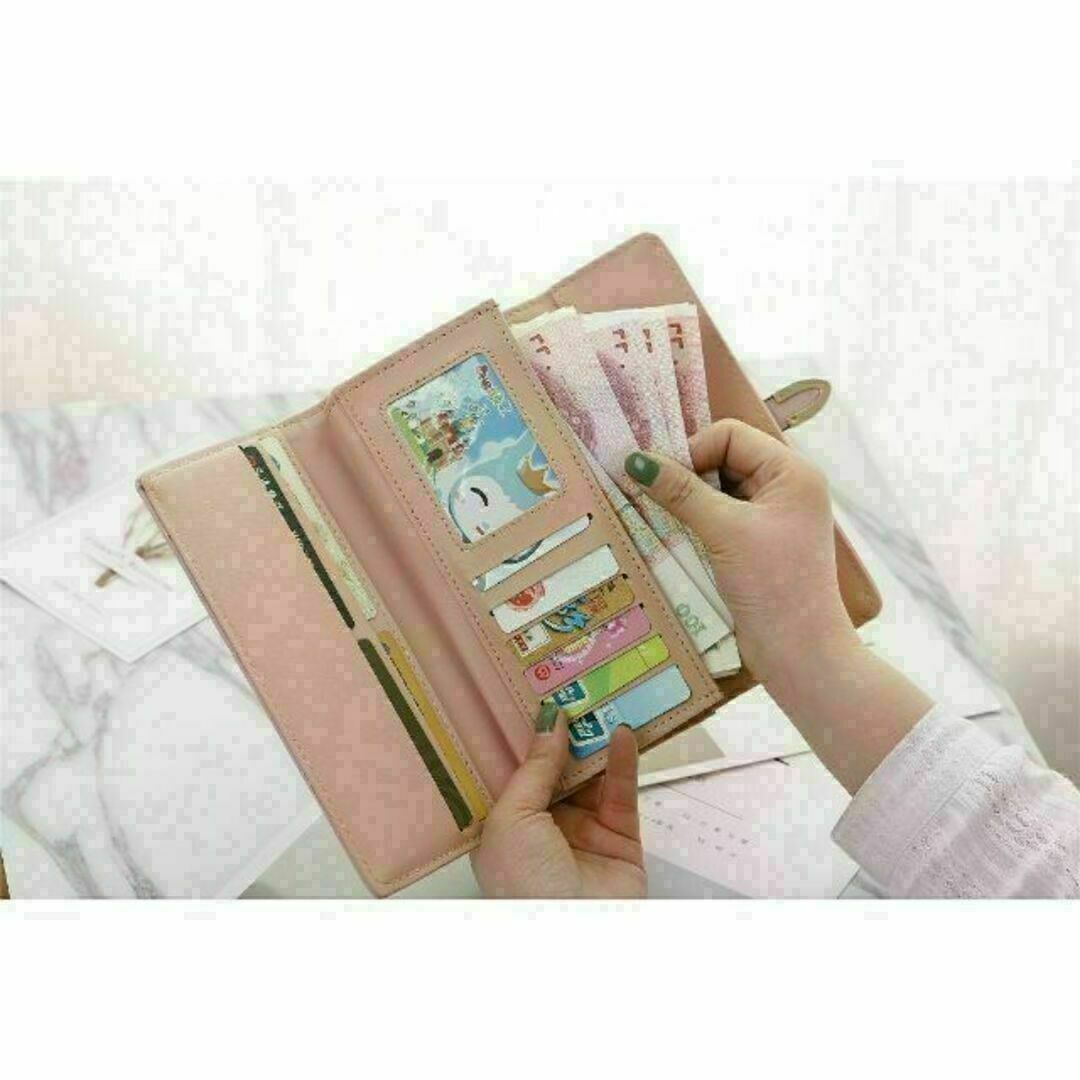 【韓国ファッション】長財布★三つ折り★オシャレ★レディース★ローズピンク レディースのファッション小物(財布)の商品写真