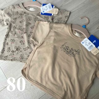 トイザらス - 新品80キッズ綿混Tシャツ　ディズニーチップ&デール101匹ワンちゃん2枚セット