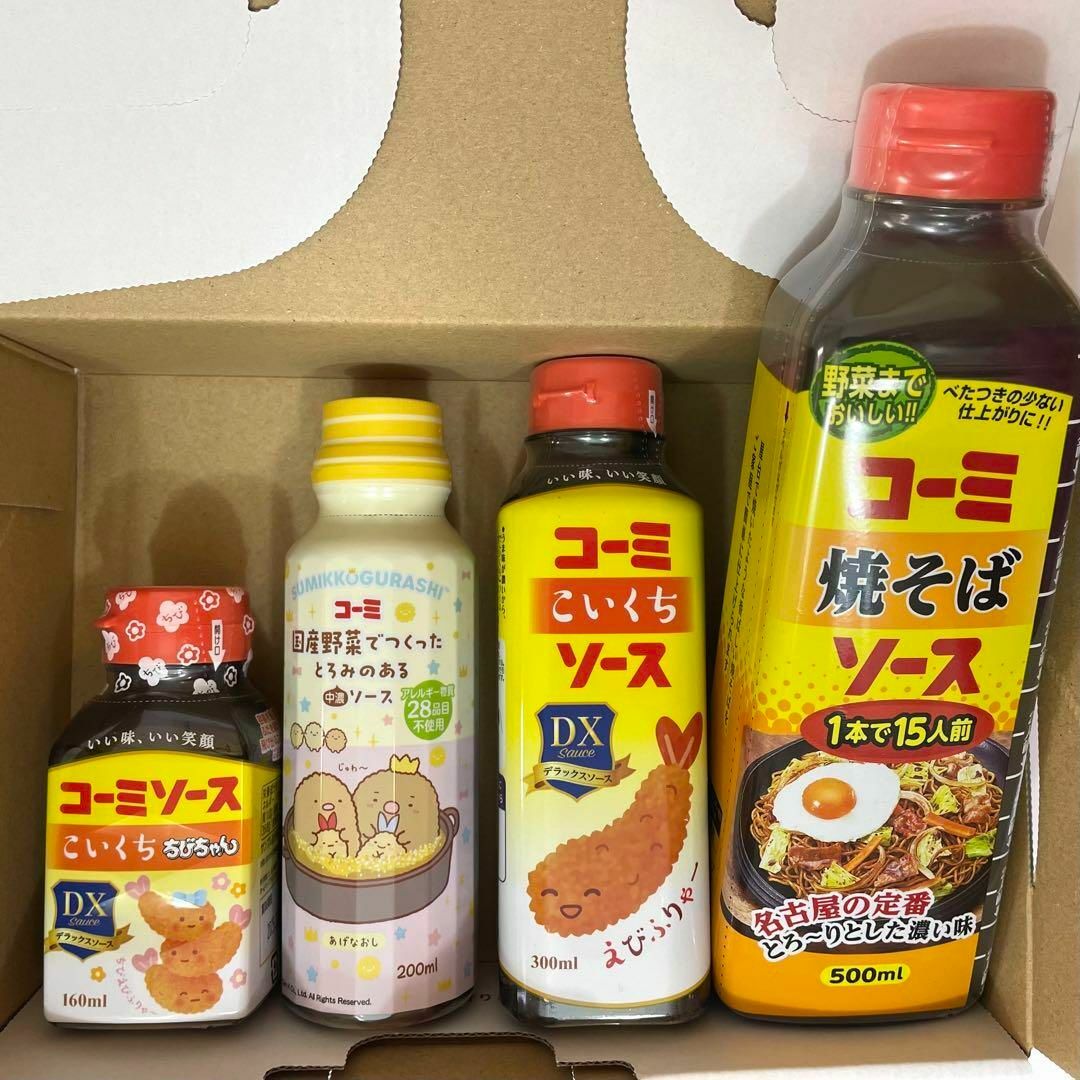 コーミソース 濃口 DX焼きそば すみっコぐらし ちび 4本セット 名古屋名物 食品/飲料/酒の食品(調味料)の商品写真