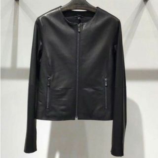 セオリー(theory)の【未使用】Theory ブラック レザージャケット Flat Crew JKT(ライダースジャケット)