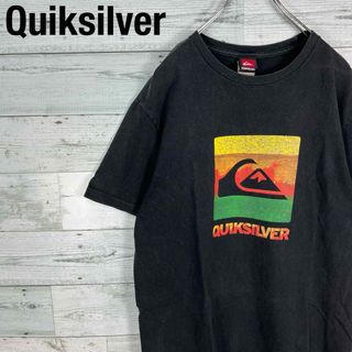 QUIKSILVER - クイックシルバー 古着 プリントロゴ クラック 半袖Tシャツ