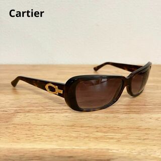 カルティエ(Cartier)のCartier　カルティエ　ロゴ金具　ブラウン系　サングラス　レディース(サングラス/メガネ)