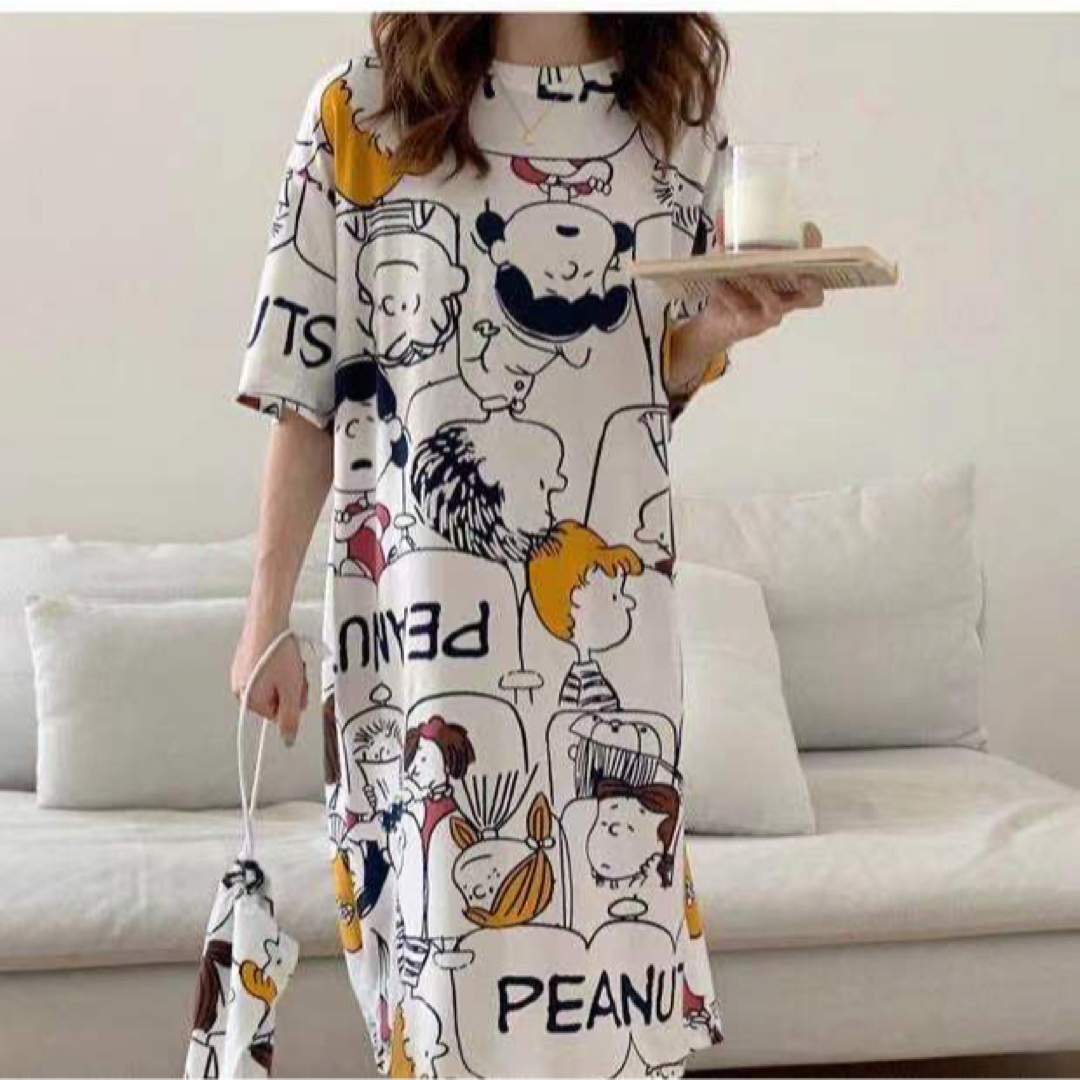 夏新作　ワンピース　パジャマ　可愛い　半袖　激安 レディースのルームウェア/パジャマ(ルームウェア)の商品写真