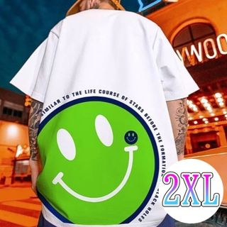 【新商品★】　トップス　メンズ　Ｔシャツ　スマイリー　オーバーサイズ　２ＸＬ　白(Tシャツ/カットソー(半袖/袖なし))