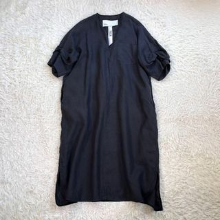 ティッカ(TICCA)の【美品】ティッカ/TICCA リネン100% ツイストスリーブ ロングワンピース(ロングワンピース/マキシワンピース)