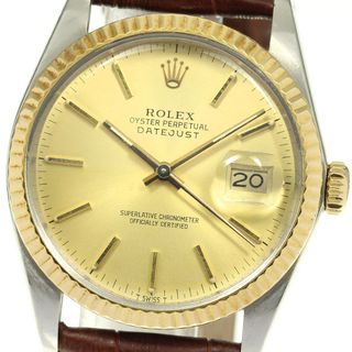 ロレックス(ROLEX)のロレックス ROLEX 16013 デイトジャスト ゴールド文字盤 cal.3035 自動巻き メンズ _803281(腕時計(アナログ))