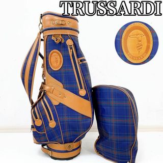 TRUSSARDI トラサルディ キャディバッグ ゴルフバッグ 8.5型 レザー