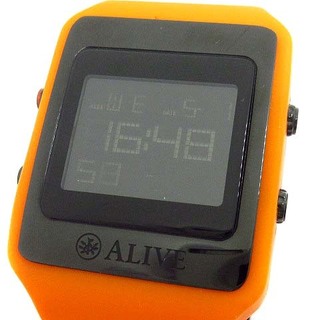 アザー(other)のアライブ ALIVE 腕時計 デジタル スクエア シリコン オレンジ ブラック(腕時計(デジタル))