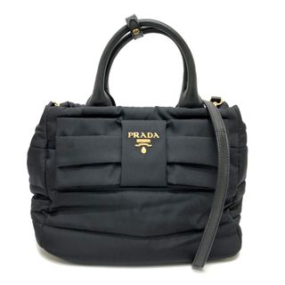 プラダ(PRADA)のプラダ PRADA テスートボンバー リボン 1BG005 2WAY ハンドバッグ ナイロン ブラック(ハンドバッグ)