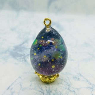 No.102 レジン宇宙ネックレス　宙玉　ホログラム入り(ネックレス)