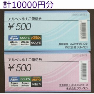 計10000円分　アルペン　株主優待