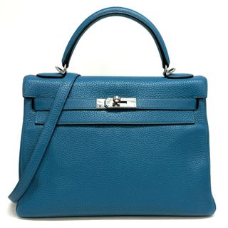 エルメス(Hermes)のエルメス HERMES ケリー32 ケリー 32 バッグ トートバッグ ショルダーバッグ トリヨンクレマンス ブルーイズミール コバルト ブルー 青 シルバー金具 新型金具 V字金具(トートバッグ)