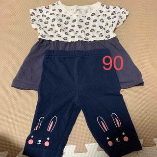 90 女の子　半袖　短パン(Tシャツ/カットソー)