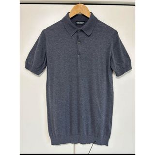 ジョンスメドレー(JOHN SMEDLEY)の極美品 ジョンスメドレー  ニットポロ チャコールグレー S(ポロシャツ)