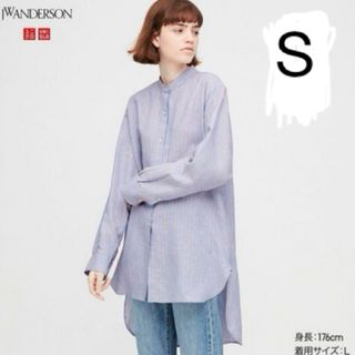 ユニクロ(UNIQLO)のUNIQLO × JW ANDERSON リネン　スタンドカラーシャツ(シャツ/ブラウス(長袖/七分))