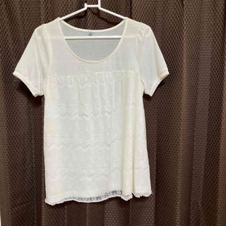 白　レース　上着(Tシャツ(半袖/袖なし))