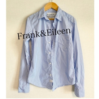 Frank&Eileen - フランク&アイリーン BALLY スキッパー シャツ　ストライプ　ブルー　xxs