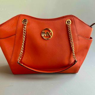 マイケルコース(Michael Kors)のマイケルコース ショルダーバッグ MK オレンジ チェーンバッグ A4収納可能(ショルダーバッグ)