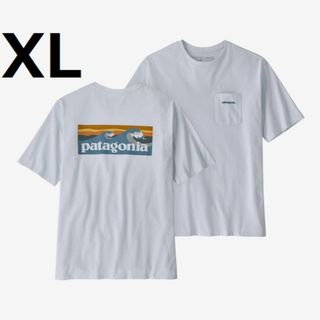 パタゴニア(patagonia)の新品 37655 XL 白 ボードショーツ ロゴ ポケット Tシャツ パタゴニア(Tシャツ/カットソー(半袖/袖なし))