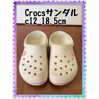 クロックス(crocs)のCrocsサンダル　クロックス　ピンク　白　キッズ　サンダル　プールサンダル(サンダル)