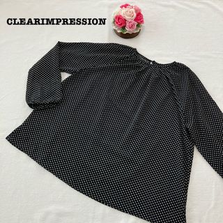 クリアインプレッション(CLEAR IMPRESSION)のクリアインプレッション レディース　ドット　ブラウス　白　黒　フリーサイズ (シャツ/ブラウス(長袖/七分))