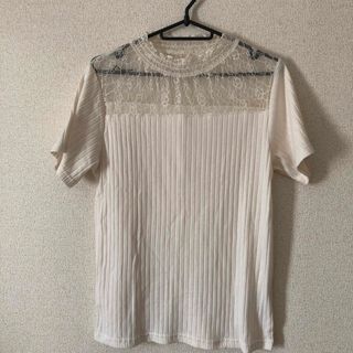 レース　半袖　Tシャツ　カットソー(カットソー(半袖/袖なし))