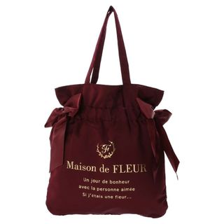 Maison de FLEUR - メゾンドフルール ダブルリボンギャザートートバッグ ボルドー レッド 赤