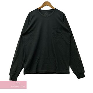 クロムハーツ(Chrome Hearts)のCHROME HEARTS Old English Neck Logo Dark Grey L/S Tee クロムハーツ オールドイングリッシュネックロゴダークグレイロングスリーブTシャツ 長袖カットソー ロンT ポケT 袖ロゴ ブラック サイズXL 【240503】【新古品】【me04】(Tシャツ/カットソー(半袖/袖なし))