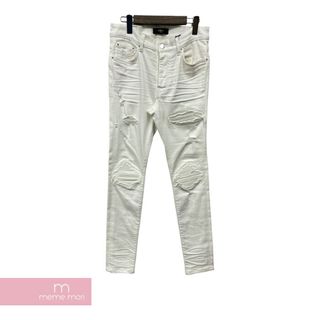 アミリ(AMIRI)のAMIRI Skinny Denim Pants RN150712  アミリ スキニーデニムパンツ ストレッチパンツ デニムフライ クラッシュ・ダメージ加工 ホワイト サイズ32【2400503】【中古-C】【me04】(スラックス/スーツパンツ)