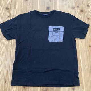 GLAZOS Tシャツ 半袖 男の子 【150】黒 ブラック 胸ポケット(Tシャツ/カットソー)