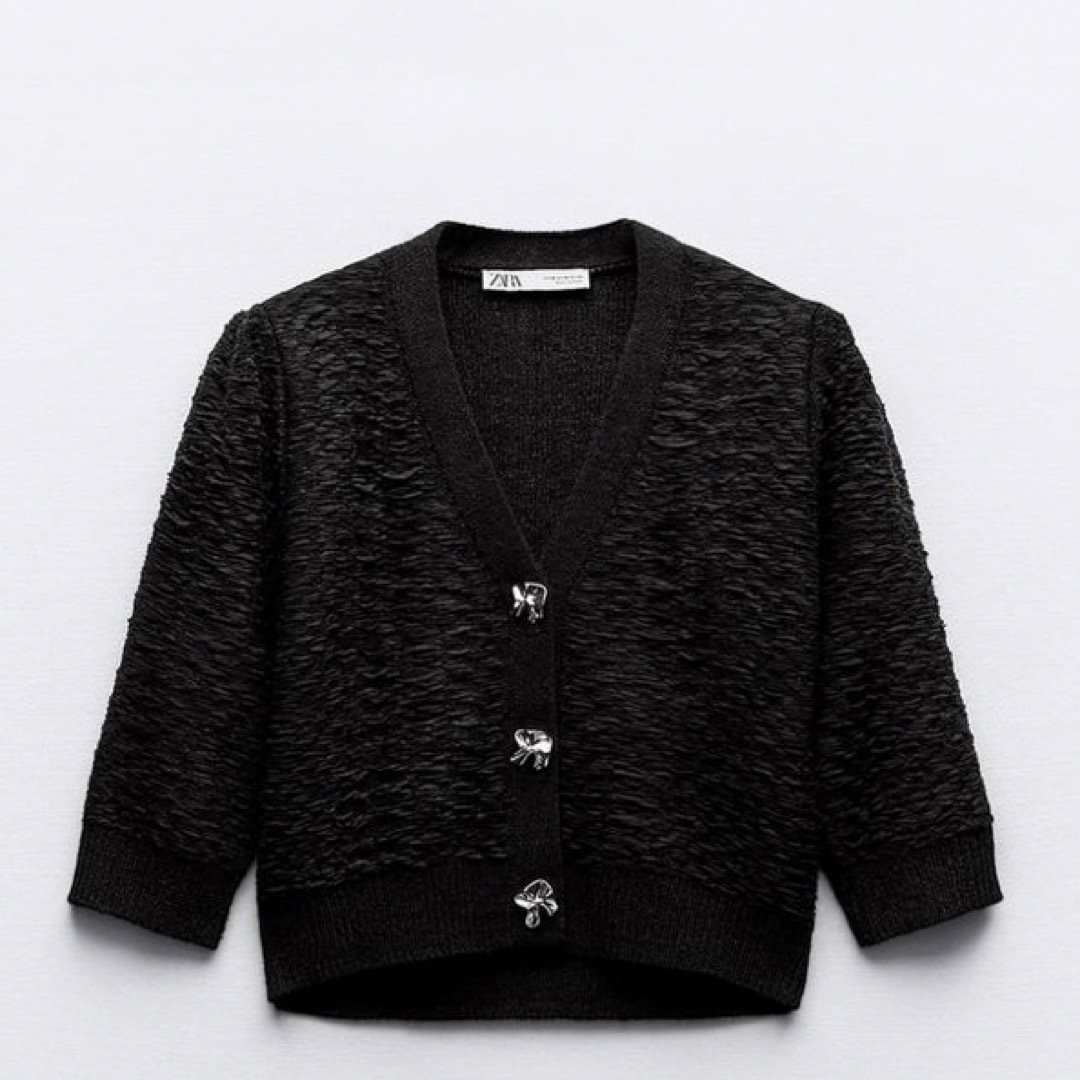 ZARA - 【新品】ZARA テクスチャーニットカーディガン Mサイズの ZARA - 【新品】ZARA テクスチャーニットカーディガン Mサイズの