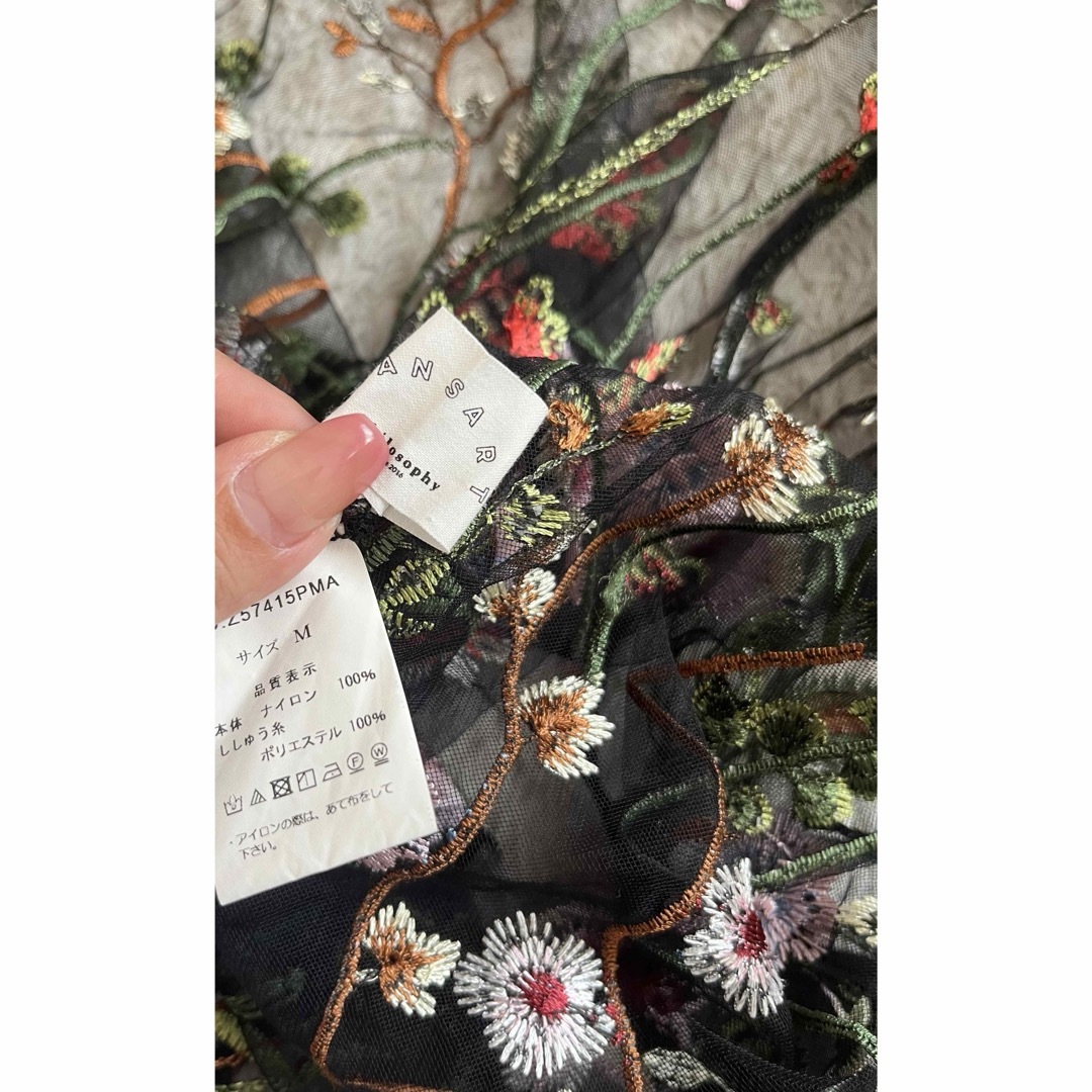 SCOT CLUB - 美品 MANSART マンサール シアー 花柄 刺繍 ロング SCOT CLUB - 美品 MANSART マンサール シアー 花柄 刺繍 ロング