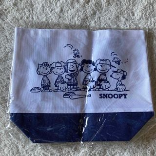 スヌーピー(SNOOPY)のスヌーピーバイカラートートバッグ　白&紺(トートバッグ)