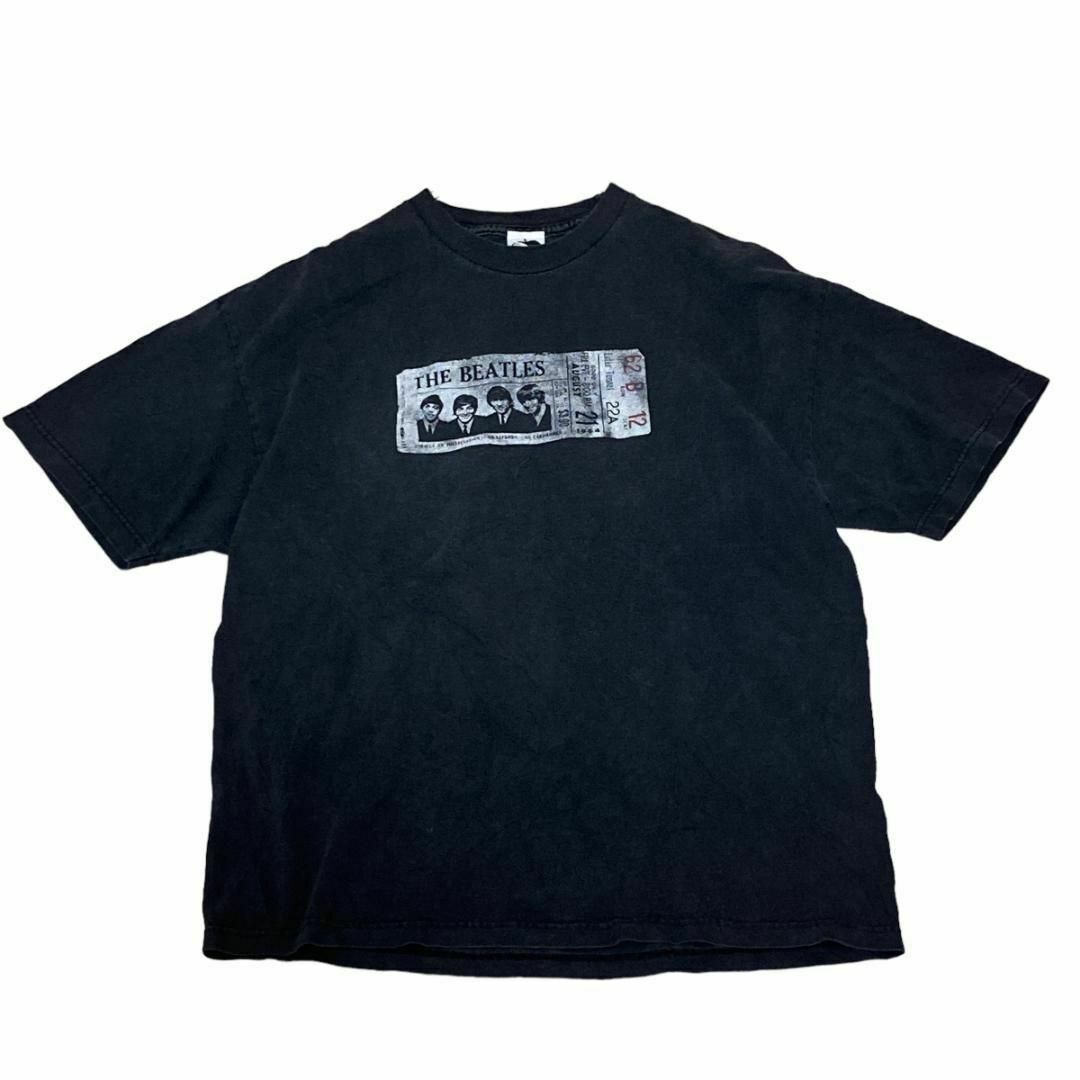 MUSIC TEE(ミュージックティー)のビートルズ 半袖バンドTシャツ ロックT チケット バンT ブラック az8 メンズのトップス(Tシャツ/カットソー(半袖/袖なし))の商品写真