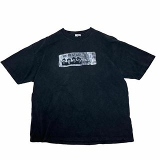 ミュージックティー(MUSIC TEE)のビートルズ 半袖バンドTシャツ ロックT チケット バンT ブラック az8(Tシャツ/カットソー(半袖/袖なし))