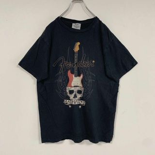 fenderエレキギター 半袖 プリント Tシャツ