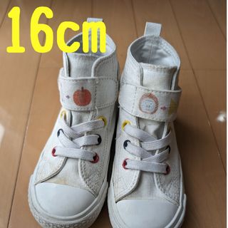 コンバース(CONVERSE)のコンバース　スニーカー　16cm 白　動物(スニーカー)