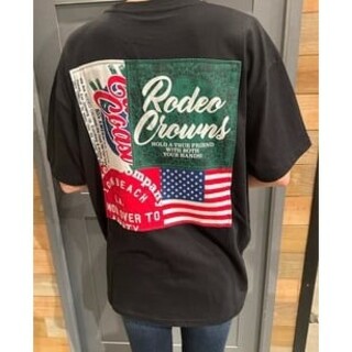 ロデオクラウンズワイドボウル(RODEO CROWNS WIDE BOWL)の新品タグ付き カスタムパッチTシャツ(Tシャツ(半袖/袖なし))