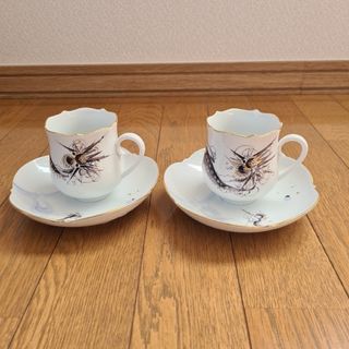 マイセン(MEISSEN)のマイセン ドラゴンメロディー コーヒー カップ&ソーサー 2客セット(グラス/カップ)