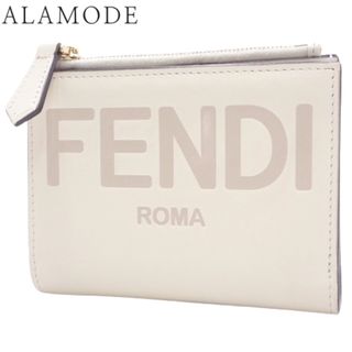 フェンディ(FENDI)のFENDI(フェンディ) ROMA 二つ折り財布 コンパクト財布 2つ折り ロゴ型押し ウォレット カーフ オフホワイトアイボリー ゴールド金具 8M0447 レディース 40802091732【中古】【アラモード】(財布)