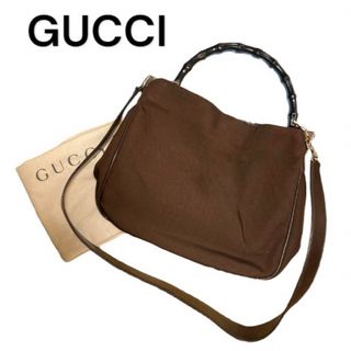 グッチ(Gucci)のGUCCI グッチ  バンブー ショルダーバッグ ２WAY ブラウン(ショルダーバッグ)