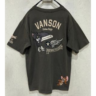 バンソン(VANSON)の＊VANSON×トムとジェリー 刺繍入 半袖Tシャツ トップス XL(Tシャツ/カットソー(半袖/袖なし))